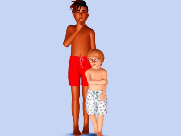 Sims 3 Alpha Toddlers Male Clothes CC: 4t3 Busra-tr Softwave Swimwear by geminipixels