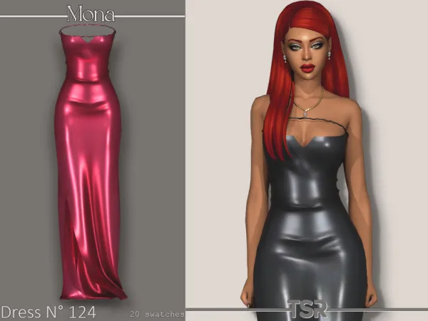 Alpha Dress_124 by Mona - The Sims 4 Custom Content