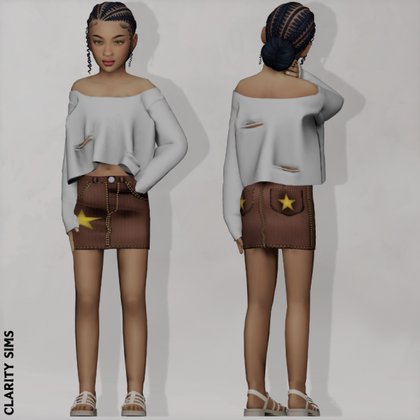 Alpha Juju Skirt Child by clarity-sims - The Sims 4 Custom Content