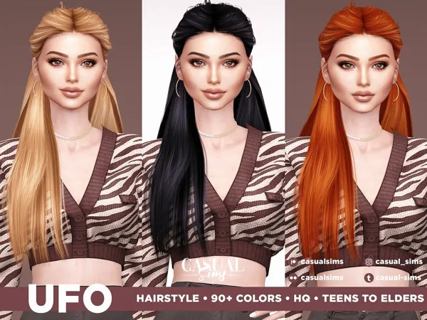 Alpha Ufo Hairstyle Left [Simsfinds] - The Sims 4 Custom Content