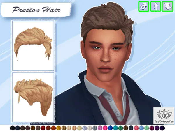 Maxis Match Preston Hair by Lewbertsn00tles - The Sims 4 Custom Content