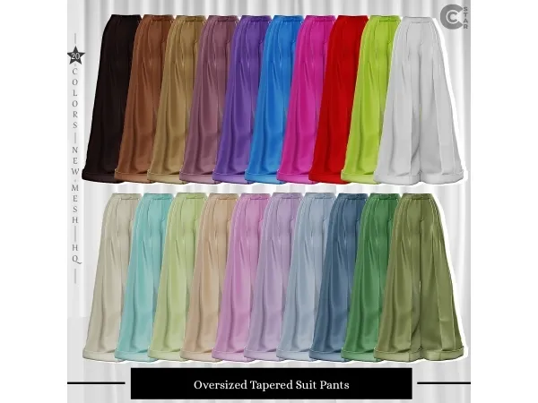 Alpha Oversized tapered suit pants cool_content_star - The Sims 4 Custom Content