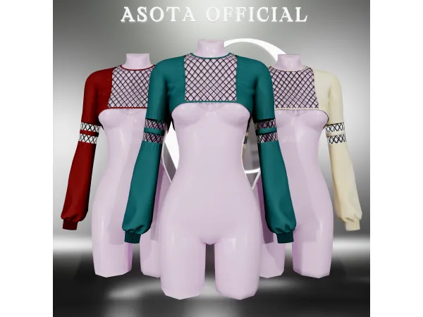 Alpha [ASOTA OFFICIAL] Adele Crop Top Sweatshirt - The Sims 4 Custom Content