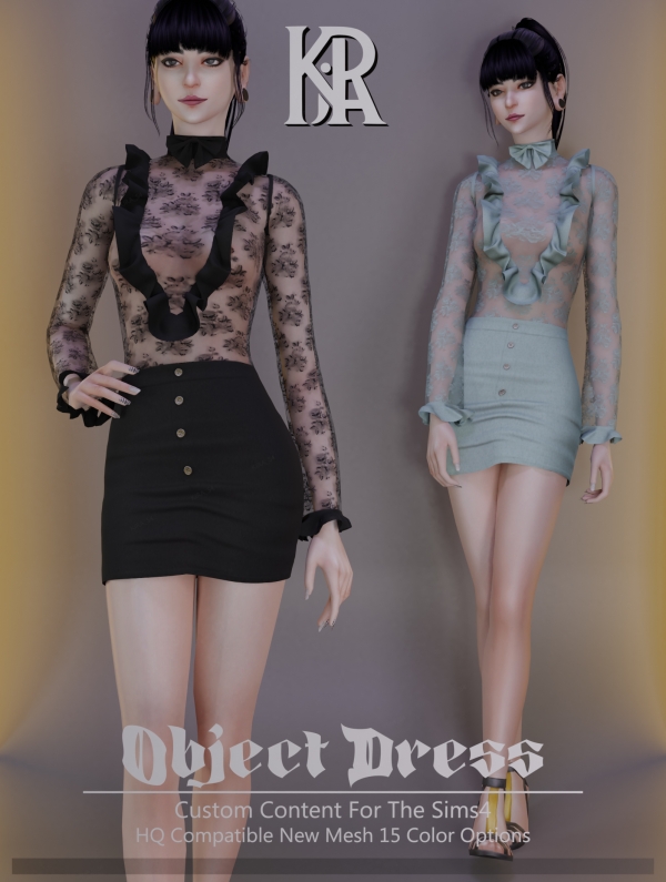 Alpha Kira_Object Dress by kira_s4 - The Sims 4 Custom Content