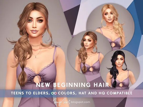 Alpha New Beginning Hair - The Sims 4 Custom Content