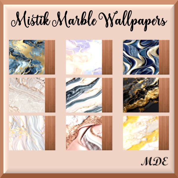 Mix Mistik Marble Wallpapers by mde - The Sims 4 Custom Content