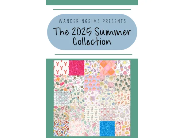 Sims 3 Alpha Patterns CC: Introducing the 2025 Summer Collection by wanderingsimsfinds