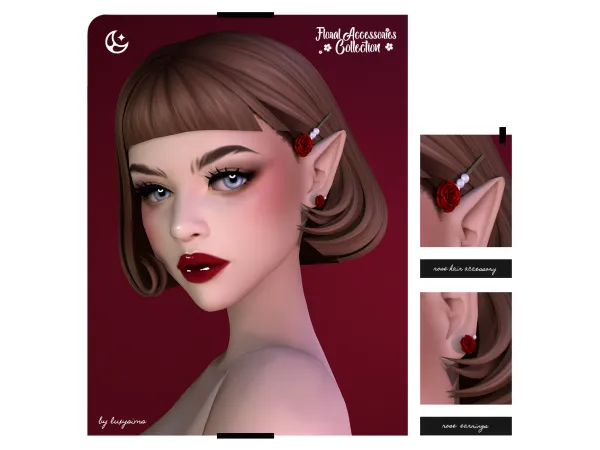 Maxis Match Rose Floral Accessories Collection - The Sims 4 Custom Content
