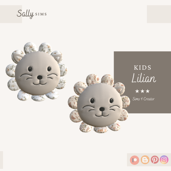 Alpha Kids Lilian Lion Pillow by sally4sims - The Sims 4 Custom Content