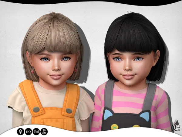 Alpha Ashley hairstyle (toddlers) - The Sims 4 Custom Content