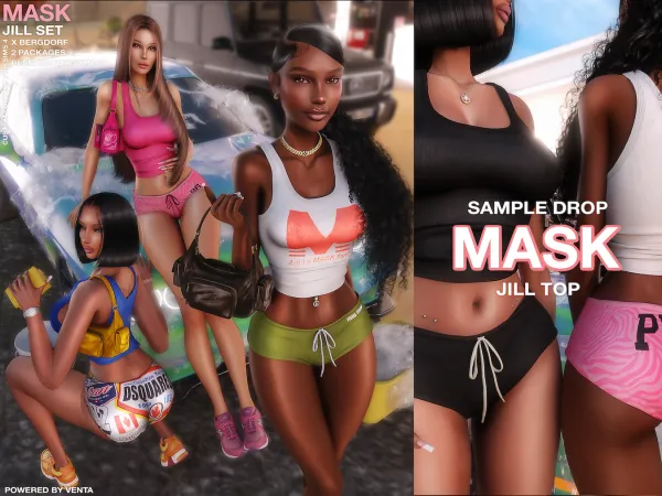 Alpha MASK Jill Top (sample) - The Sims 4 Custom Content