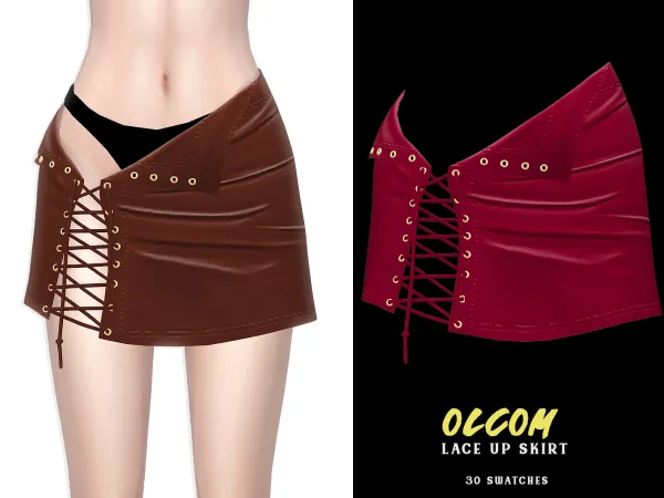Alpha Olcom Lace Up Skirt - The Sims 4 Custom Content
