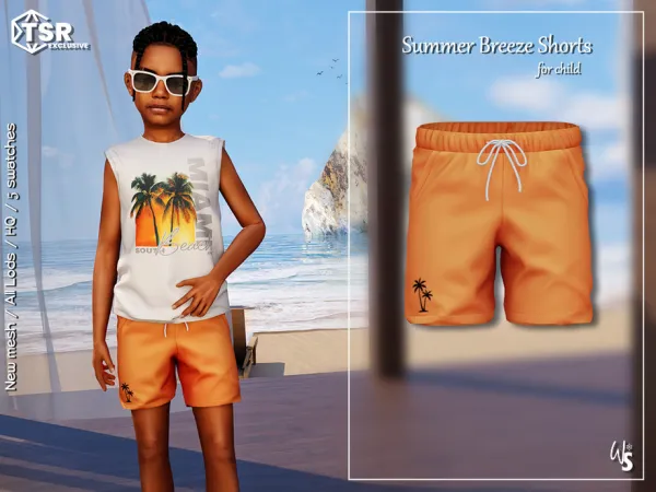 Alpha SummerBreeze Shorts for children - The Sims 4 Custom Content
