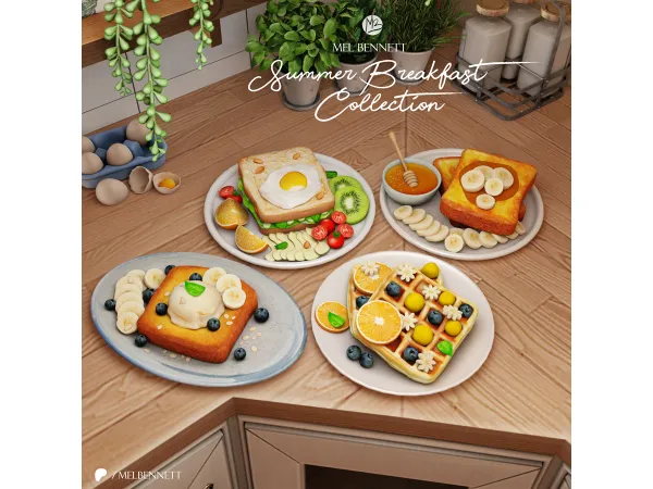 Alpha Summer Breakfast Collection - The Sims 4 Custom Content