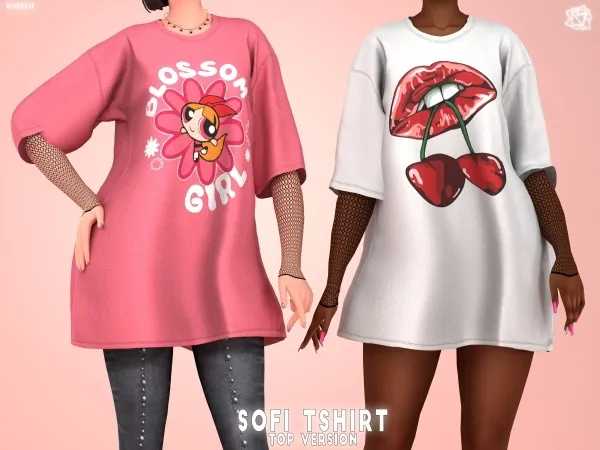 Mix Sofi T shirt Top Version bluerosesims - The Sims 4 Custom Content
