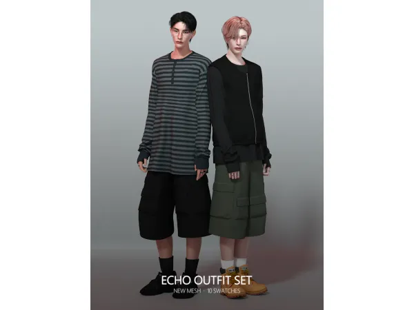 Alpha Echo Outfit Set by rona_sims - The Sims 4 Custom Content