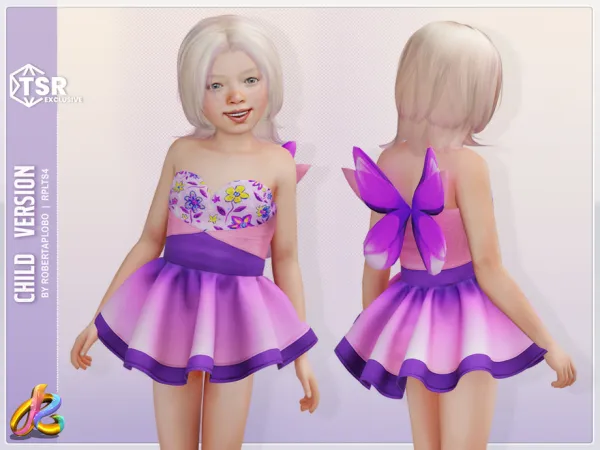 Mix Dress 313 Child by RobertaPLobo - The Sims 4 Custom Content