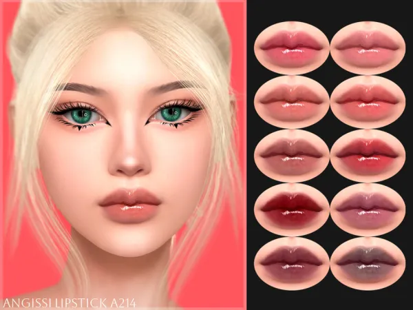 Alpha Lipstick A214 by ANGISSI - The Sims 4 Custom Content