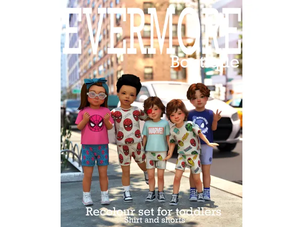 Mix Marvel Toddler's version by EvermoreBoutique - The Sims 4 Custom Content