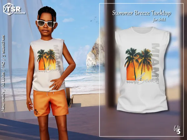 Alpha SummerBreeze Tanktop for children - The Sims 4 Custom Content