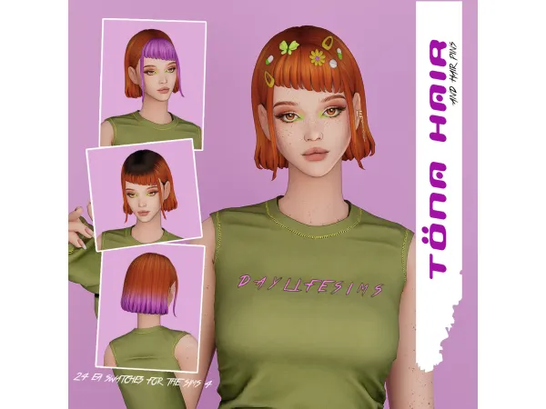 Maxis Match Tu00d6NA HAIR - The Sims 4 Custom Content