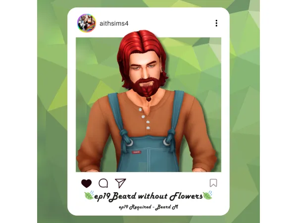 Maxis Match EP19 Beard without Flowers by aithsims - The Sims 4 Custom Content