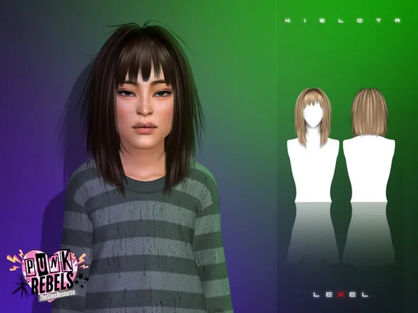 Alpha LEXEL Kislota (child hairstyle) - The Sims 4 Custom Content