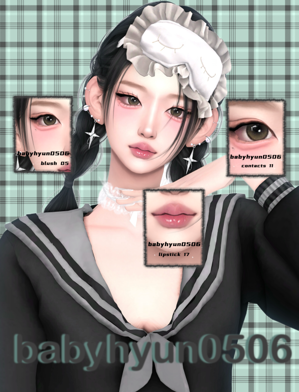 Alpha babyhyun0506make up set2 妆容包2 by simsfinds - The Sims 4 Custom Content