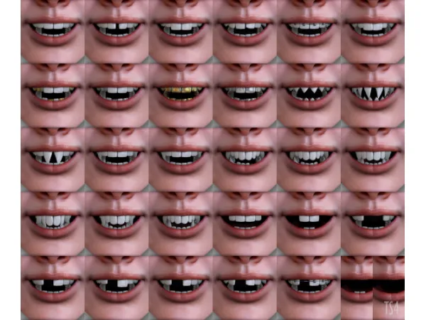 Alpha Default and non default alpha teeth by magicbot - The Sims 4 Custom Content