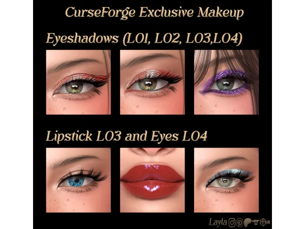 Alpha CurseForge Exclusive Makeup 2 by qLayla - The Sims 4 Custom Content