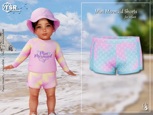 Alpha Mini Mermaid Shorts (infant) by wisteriasims - The Sims 4 Custom Content