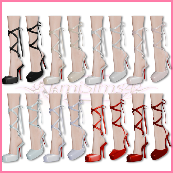 Alpha Ballet style Strappy High heeled Shoes by simsfinds - The Sims 4 Custom Content