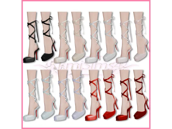 Alpha Ballet style Strappy High heeled Shoes by KkmiSims4 - The Sims 4 Custom Content