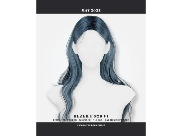 Alpha [Hezeh] FHair No20 V1 - The Sims 4 Custom Content