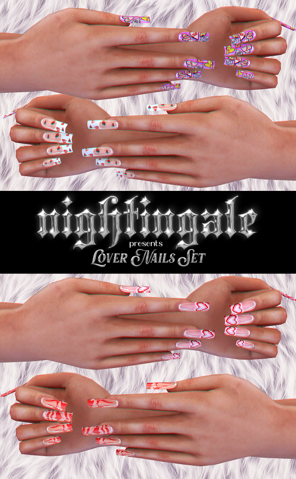 Alpha Lover Nails Set Gift by simsfinds - The Sims 4 Custom Content
