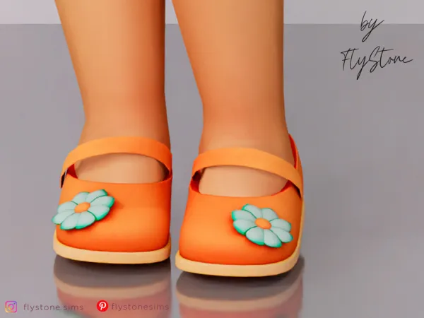 Maxis Match Toddler Flats With Flower by FlyStone - The Sims 4 Custom Content