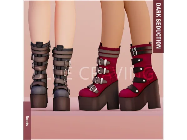 Maxis Match Blue Craving Straps Boots - The Sims 4 Custom Content