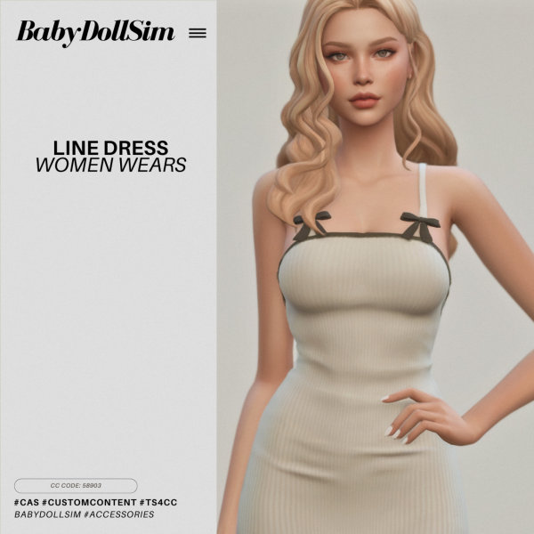 Mix WOMENWEARS LINE DRESS by simsfinds - The Sims 4 Custom Content