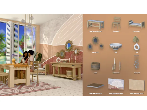 Maxis Match ROWAN DINING ROOM by ModCo Studios - The Sims 4 Custom Content