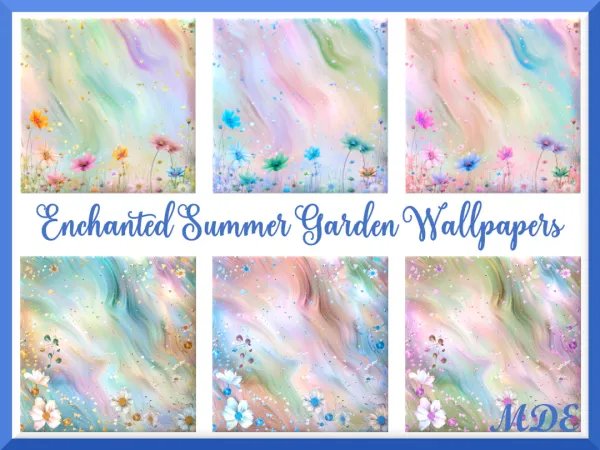 Alpha Enchanted Summer Garden Wallpapers by MDEMDE - The Sims 4 Custom Content