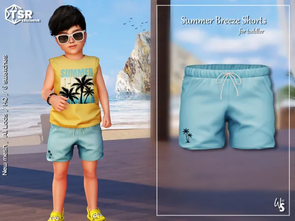 Alpha Summer Breeze Shorts (toddler) - The Sims 4 Custom Content