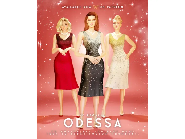 Maxis Match ODESSA DRESS by simsregalia - The Sims 4 Custom Content