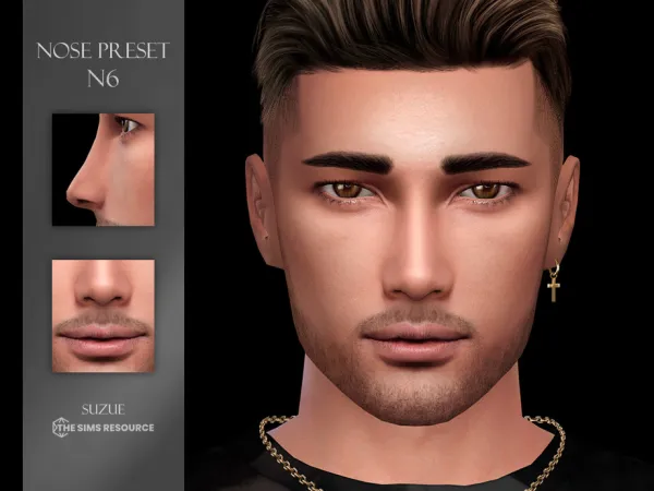 Alpha Nose Preset N6 by Suzue - The Sims 4 Custom Content