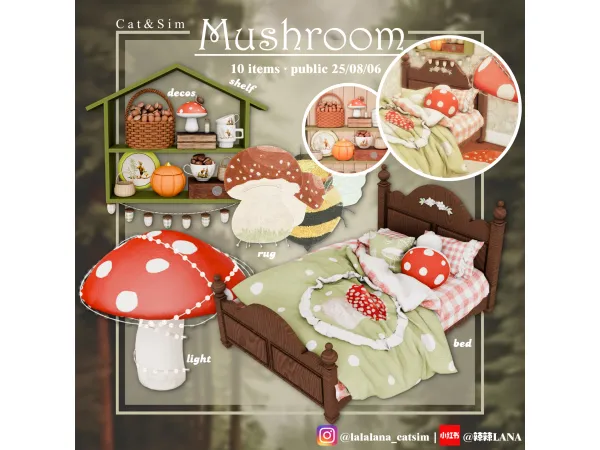 Mix [LANA] Mushroom Set - The Sims 4 Custom Content