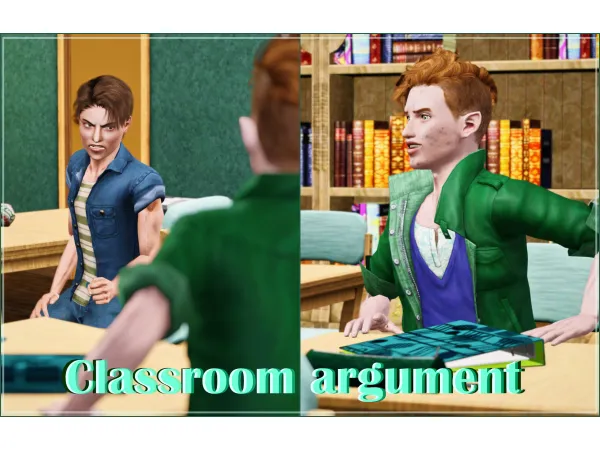 Come on fight me Classroom argumentnear fight poseset by gitte2001 - The Sims 3 Custom Content