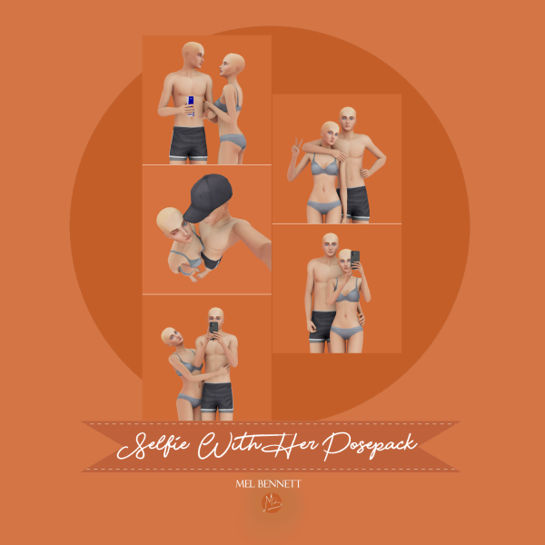 Mix Selfie With Her Posepack by melbennett - The Sims 4 Custom Content