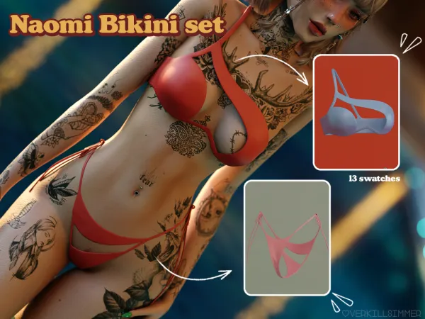 Alpha Naomi bikini set - The Sims 4 Custom Content