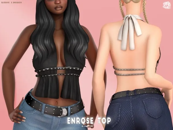 Mix ENROSE Top Bluerose x EnriqueS4 - The Sims 4 Custom Content