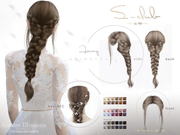 Alpha Arcane illusion Braid Long elf hairstyle (Fairy) Club by S - The Sims 4 Custom Content