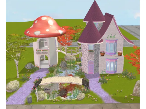 Mushroom Fairy House 2x2 Minimal by joyceysims - The Sims 2 Custom Content